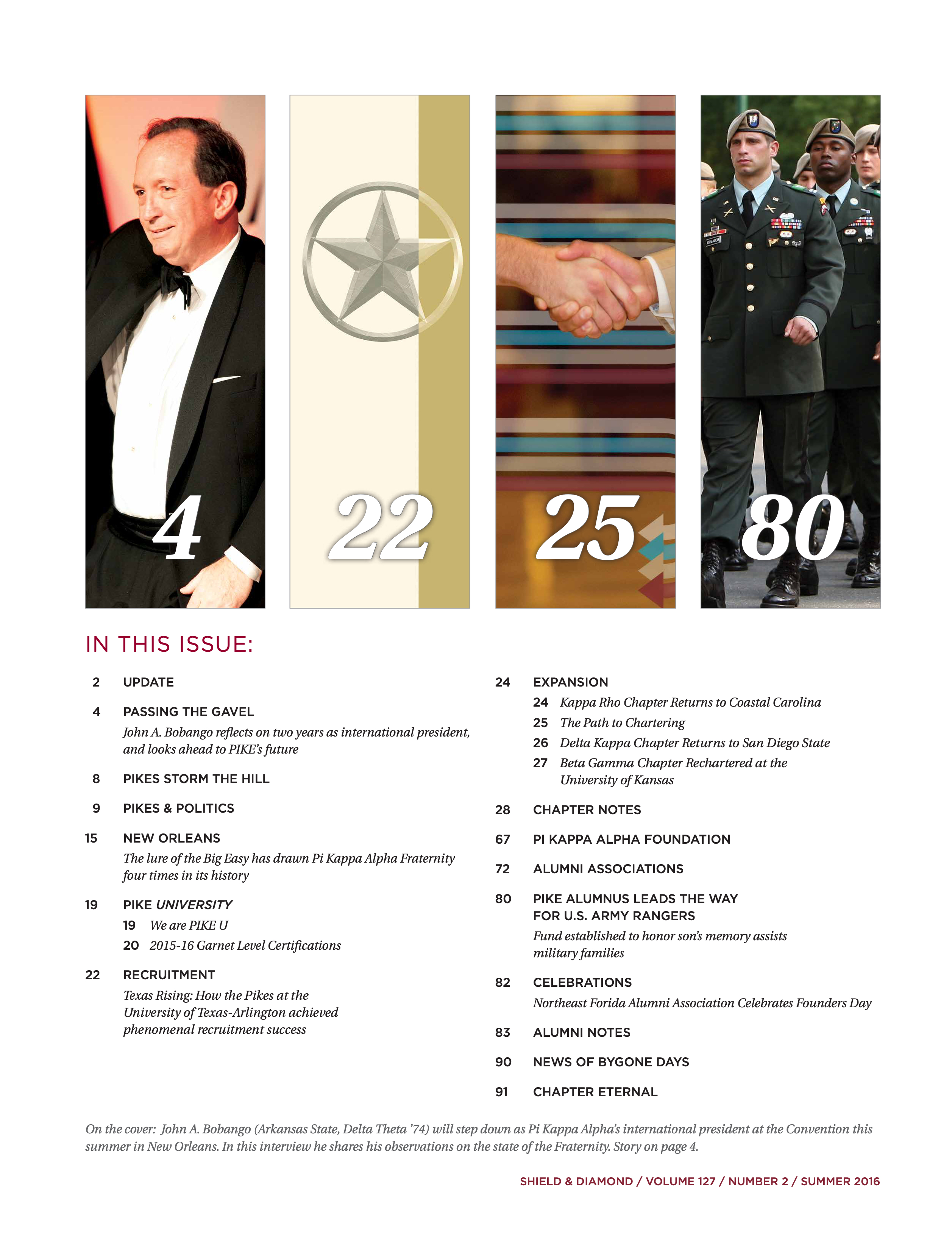 Shield & Diamond, Vol. 127, No. 2, Table of Contents